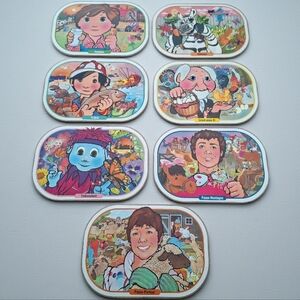 Vintage Multicolor Passe-Partout Canada Retro TV Kids Placemats Set of 7